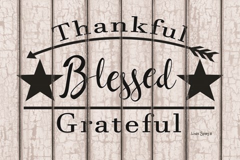 Framed Blessed Thankful Grateful Print