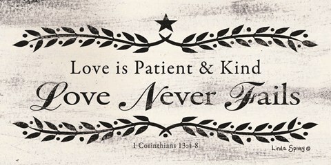 Framed Love is Patient Print