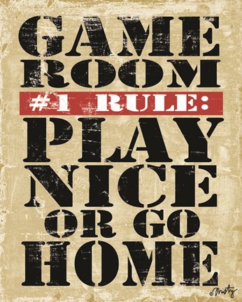 Framed Game Room #1 Rule Print