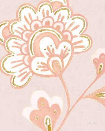 Framed Flora Chinoiserie VI Textured Terra Print