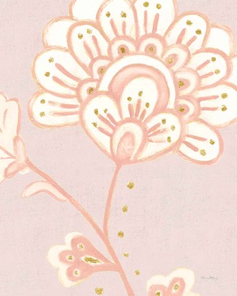 Framed Flora Chinoiserie III Textured Terra Print