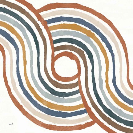 Framed Rainbow Road II Thick Lines Print