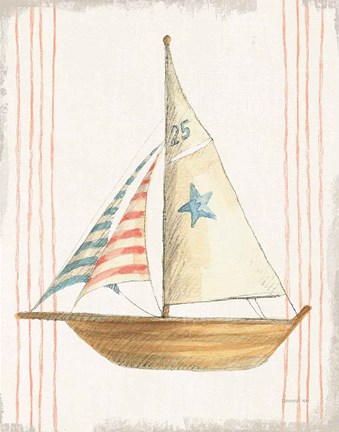 Framed Floursack Nautical VII no Words Print