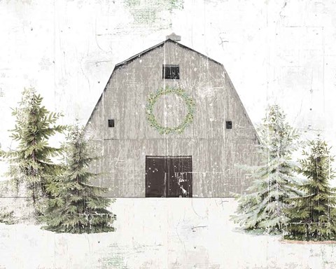 Framed Holiday Barn Print