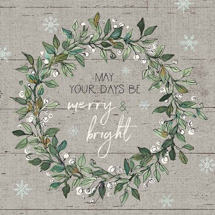 Framed Holiday on the Farm IX - Merry and Bright Print