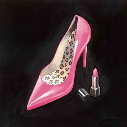 Framed Pink Shoe II Crop Print