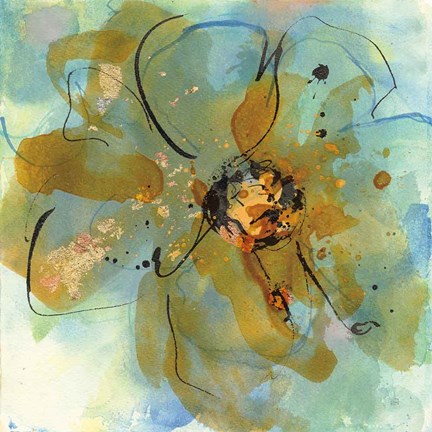 Framed Amber and Leaf I Print