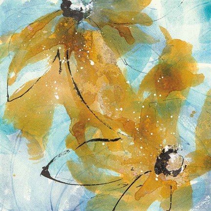 Framed Amber Blue I Print