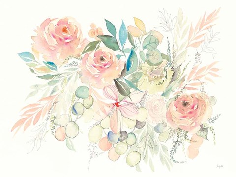 Framed Watercolor Blossom I Print