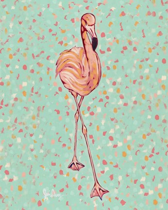 Framed Flamingo Portrait II Print