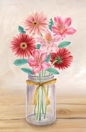 Framed Floral Jar II Print