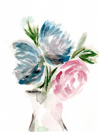 Framed Floral Vase I Print
