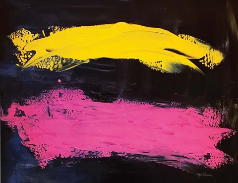 Framed Bright Abstract landscape Print