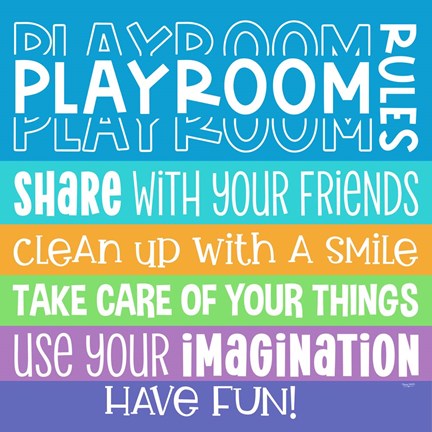 Framed Playroom Rules I Print