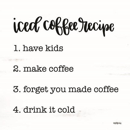 Framed Iced Coffee Recipe Print