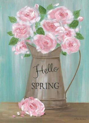 Framed Hello Spring Roses Print