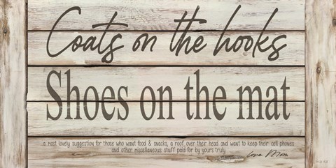 Framed Mud Room Rules Print