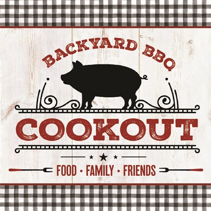 Framed Backyard BBQ Cookout Print