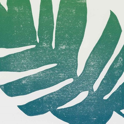 Framed Tropical Treasures II Blue Green Print