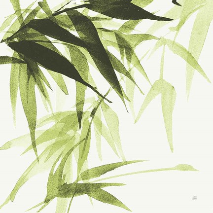 Framed Bamboo IV Green Print