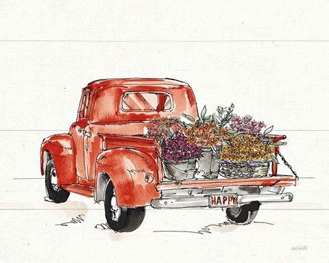 Framed Modern Farmhouse IX Red No Words Print