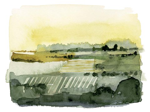 Framed Blotted Landscape I Print