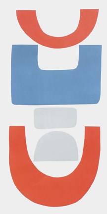 Framed Primary Tribal Shapes II Print