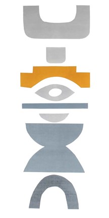 Framed Primary Tribal Shapes V Print