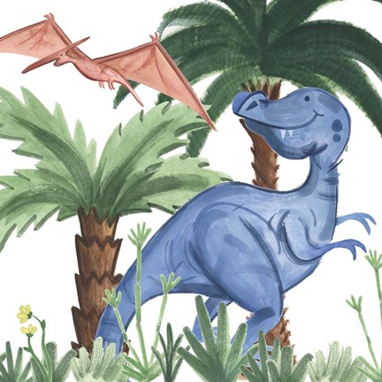 Framed Dino Buddies I Print