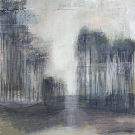 Framed Illuminated Treeline I Print