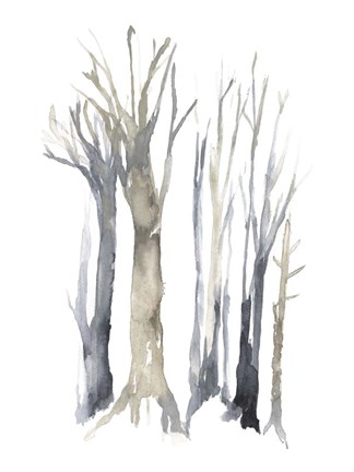 Framed Neutral Treeline II Print