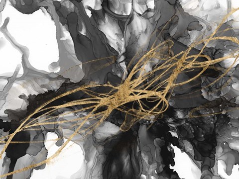 Framed Golden Vortex I Print