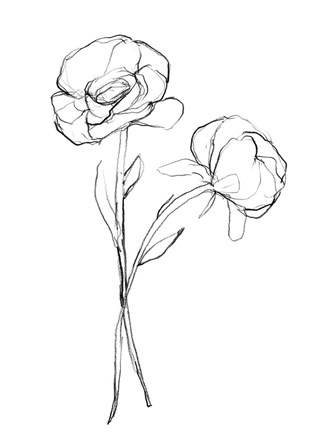 Framed Stem Contour I Print