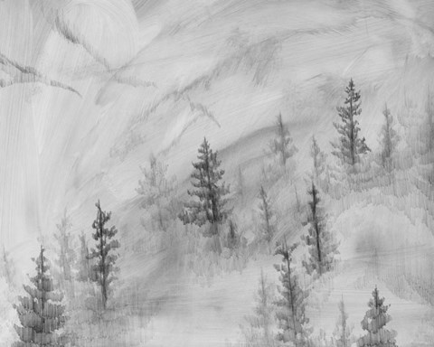 Framed Foggy Foothills II Print