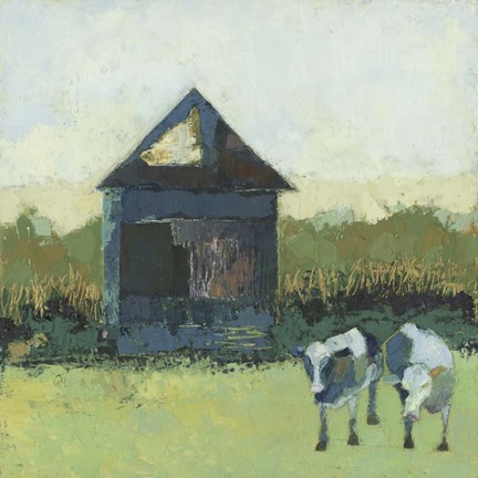 Framed Crooked Cow Barn Print