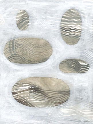 Framed Neutral River Rocks IV Print