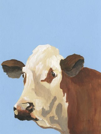 Framed Cow-don Bleu I Print