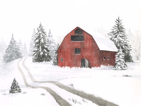 Framed Evergreen Farm I Print