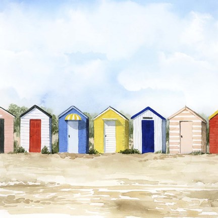 Framed Beach Huts II Print