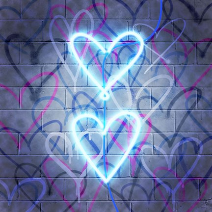 Framed Neon Heart II Print