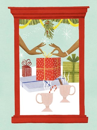 Framed Retro Jingle Ball II Print