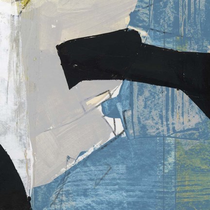 Framed Blue &amp; Black I Print