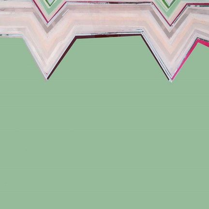 Framed Aqua Zig Zag III Print