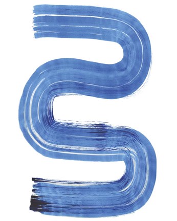 Framed Blue Swish II Print