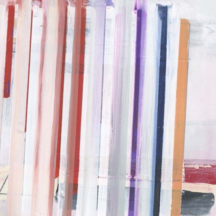 Framed Red Pink Stripes II Print