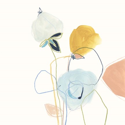 Framed Contour Garden I Print