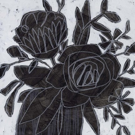 Framed Chalkboard Garden I Print