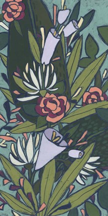 Framed Lush Tropic Panel I Print