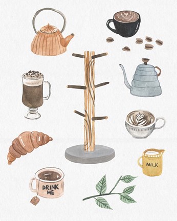 Framed Beverage Tree I Print