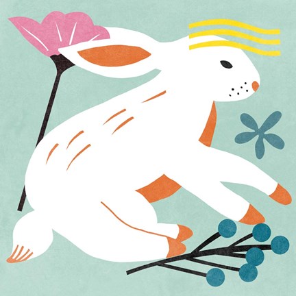 Framed Easter Bunnies III Print